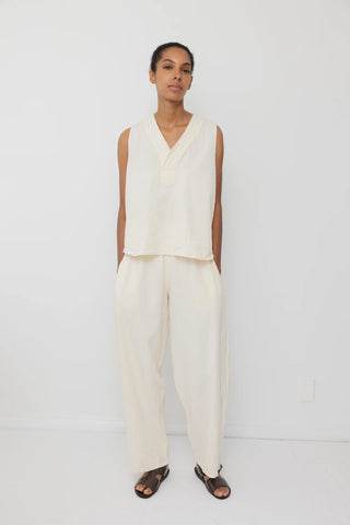 Wide Twill Trouser, Natural