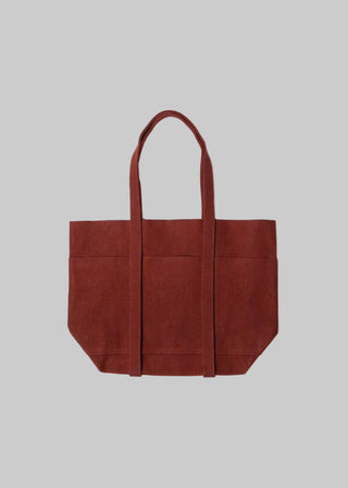 Washed Canvas 6 Pockets Tote Small, Burgundy