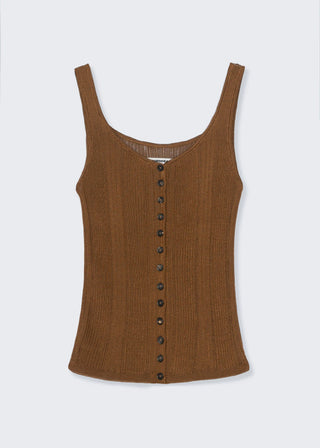 Ribbed Tank Top, Tobacco