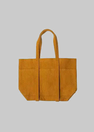 Washed Canvas 6 Pockets Tote Small, Mustard