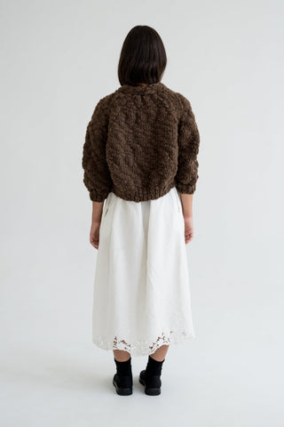 Jacaranda Hand Knitted Wool Cardigan, Earth