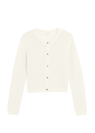 Josie Cotton Linen Cardigan, Off White